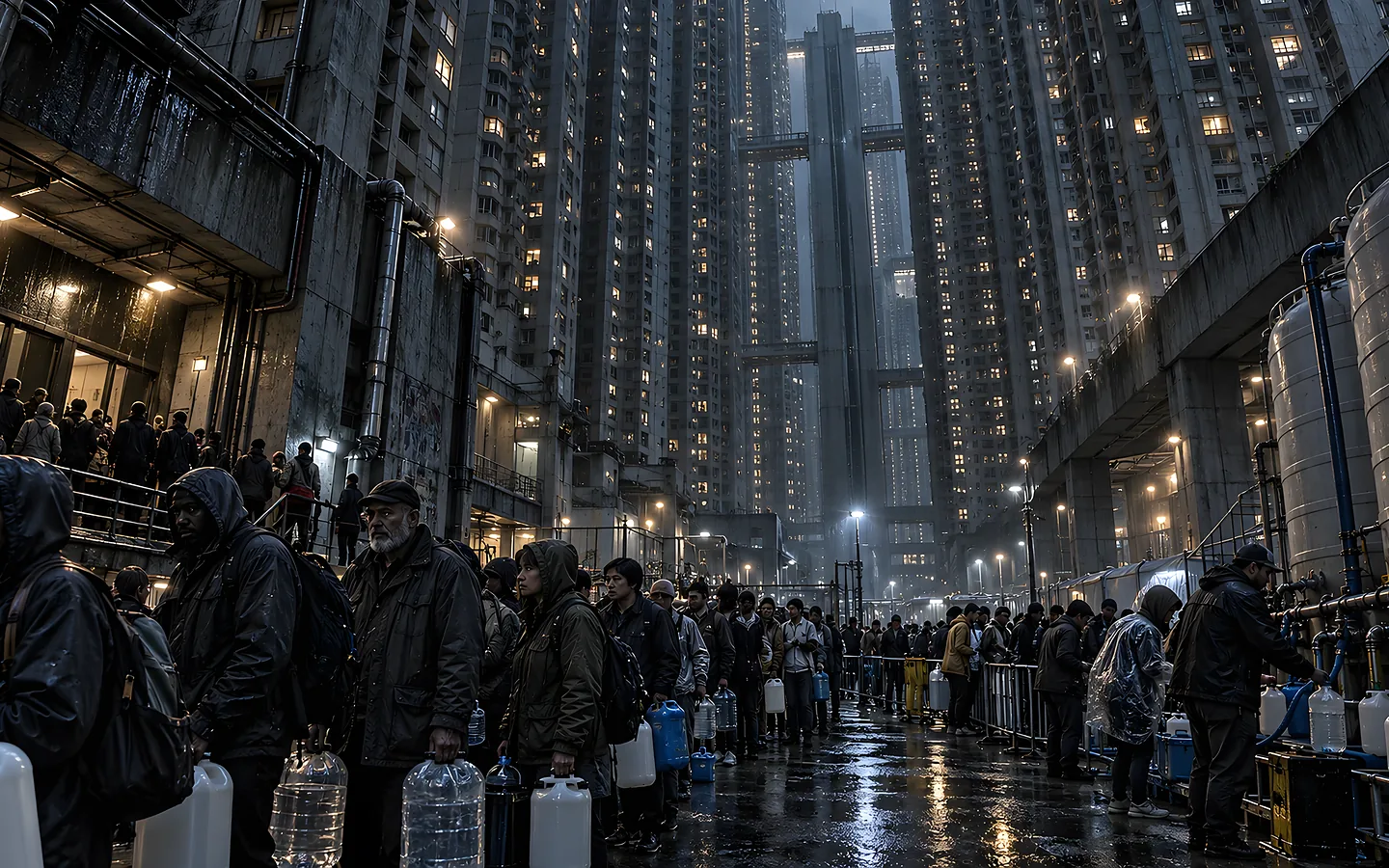 An artistic vision of a possible urban future. AI-generated image.